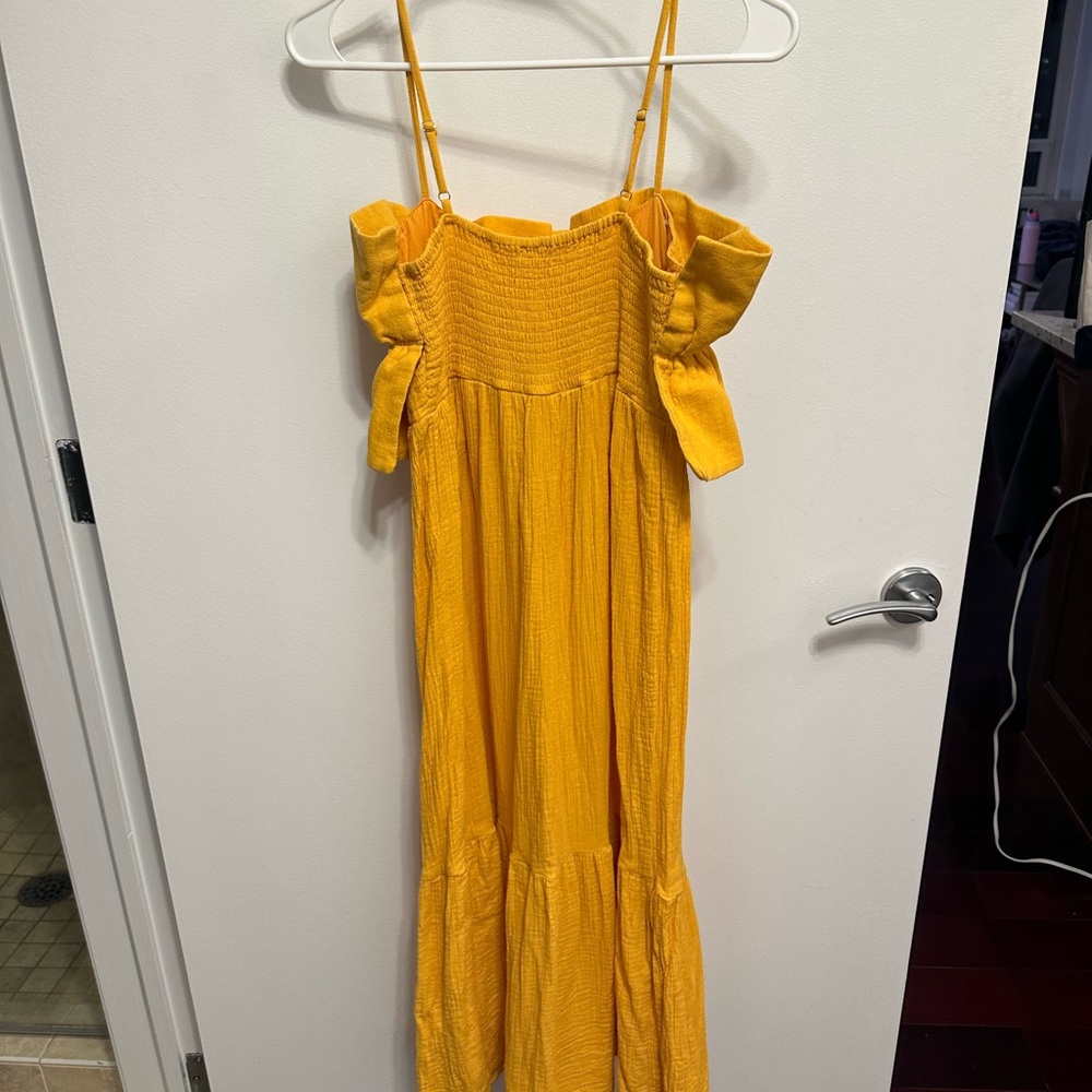 Yellow Ruffled Women's Dress - Picture 4 of 5